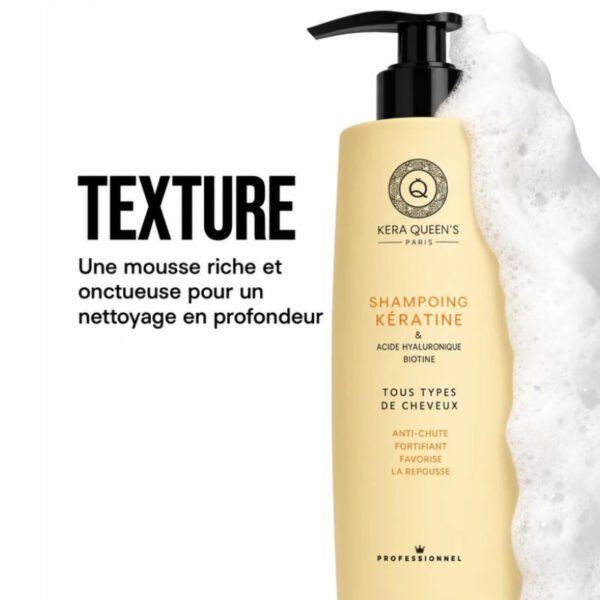 Kit Trio Rituel Kératine, Biotine & Acide Hyaluronique Kera Queen's – 500 ml + 500 ml + 100 ml